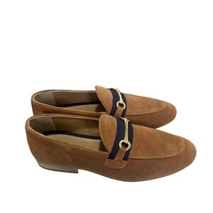 Topman Tan Real Suede Corden Trim Loafer Shoes Size 8 - Stylish & Comfortable